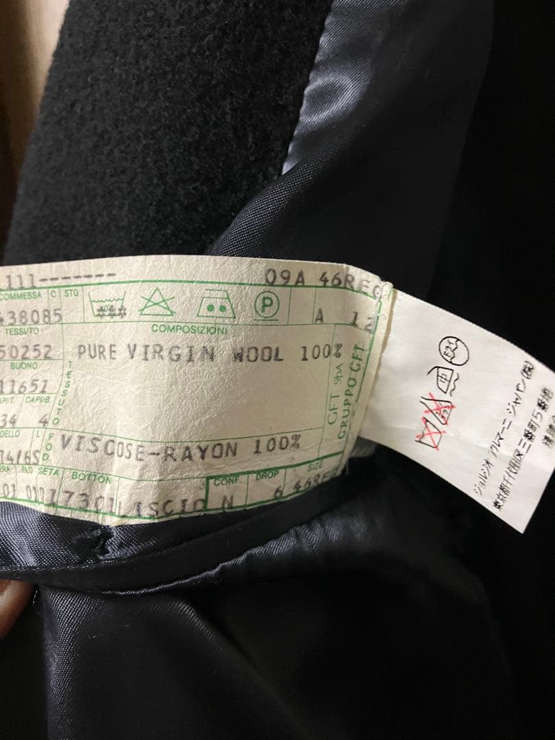 90s giorgio armani チェスターコート ブラック