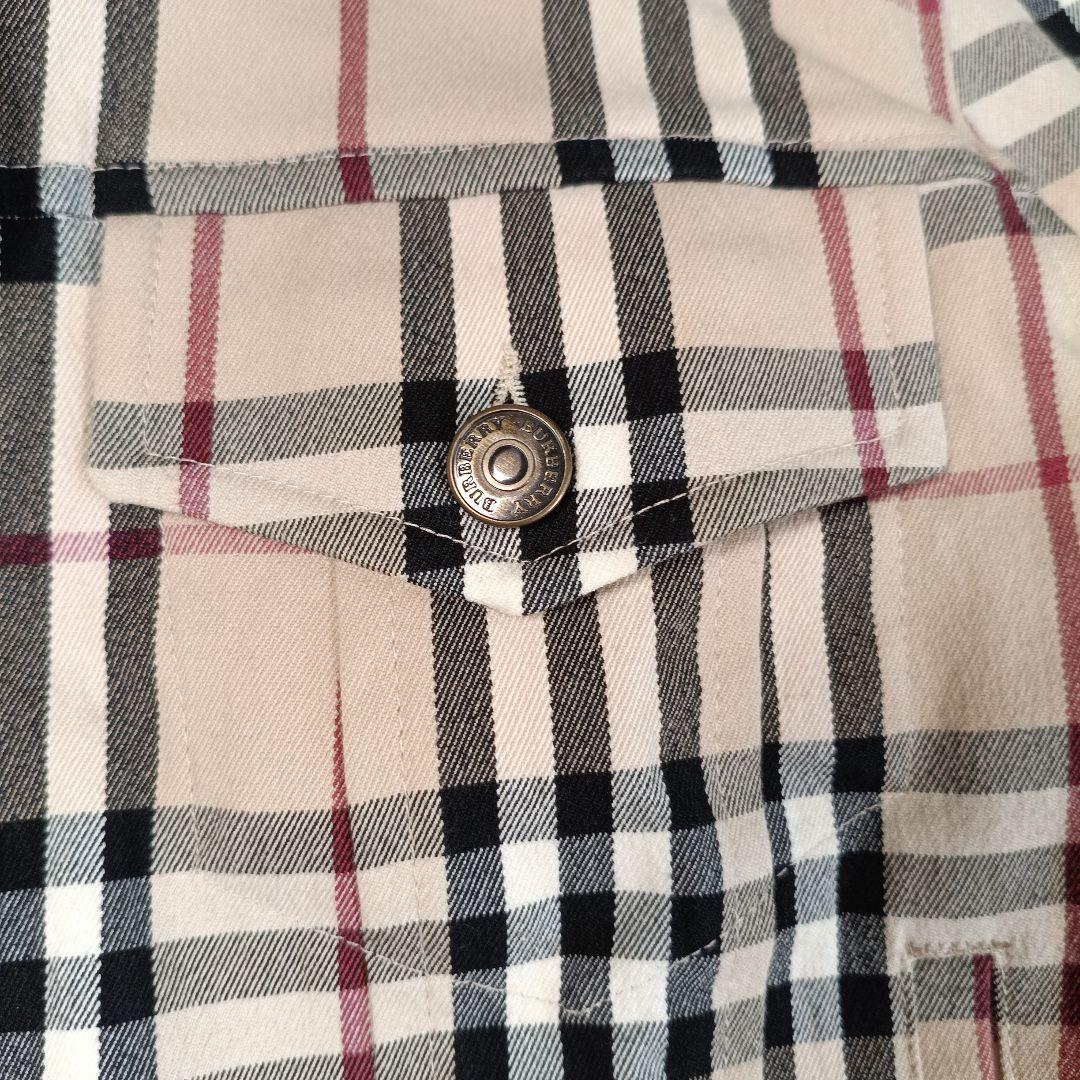 美品✨バーバリーロンドン　クロップドチェックデニムジャケット　UK8　レディース