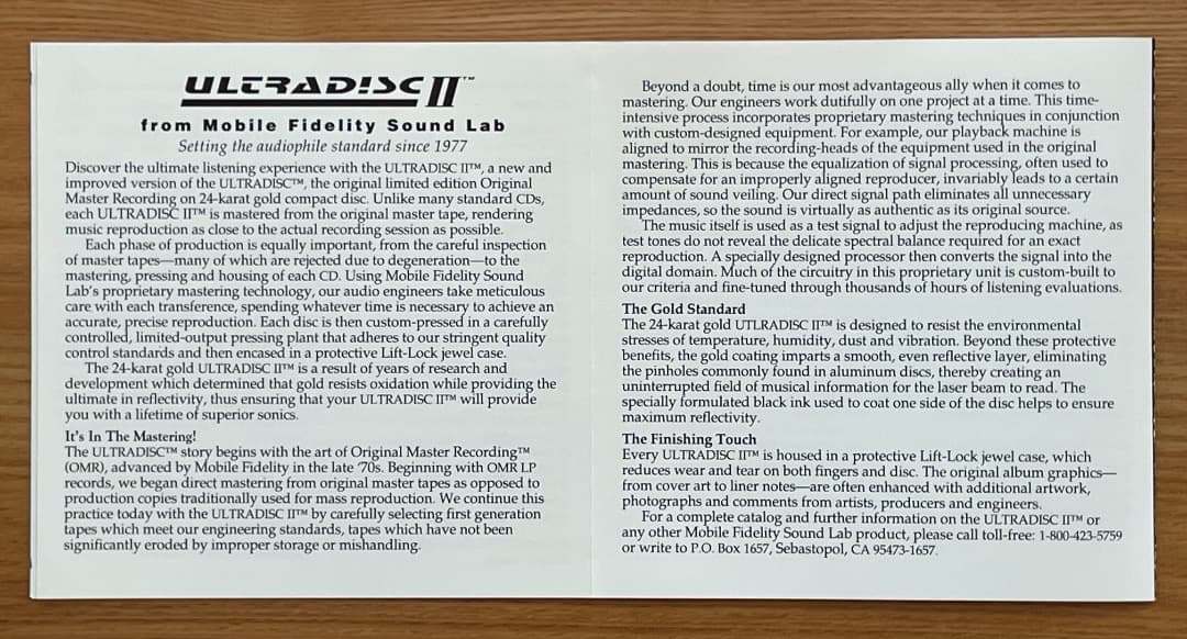 ピンク・フロイド「狂気」ゴールドCD（UDCD-517）