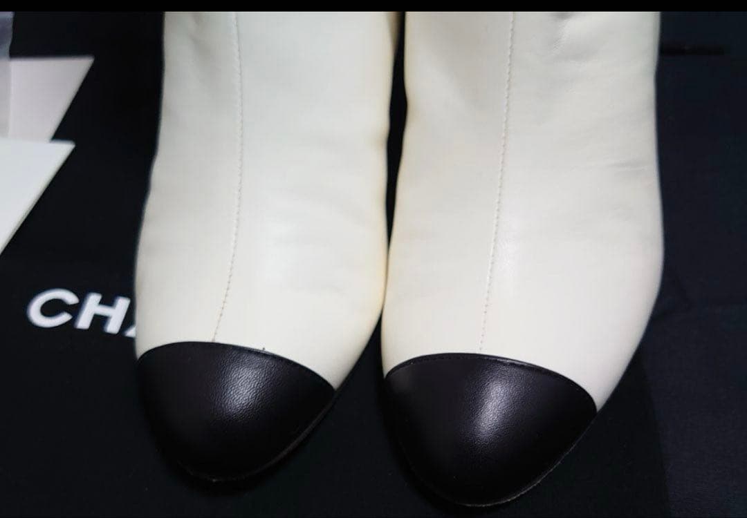 CHANEL シャネルリボンショートブーツ　38 美品