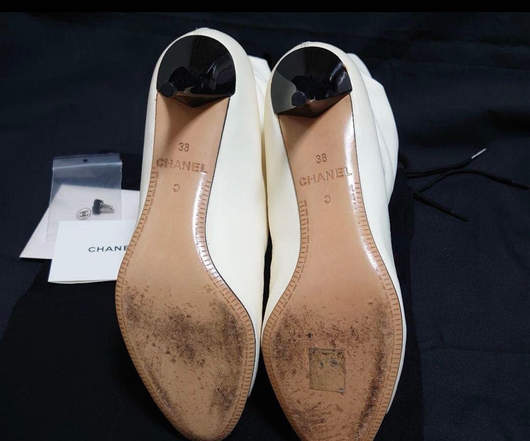 CHANEL シャネルリボンショートブーツ　38 美品