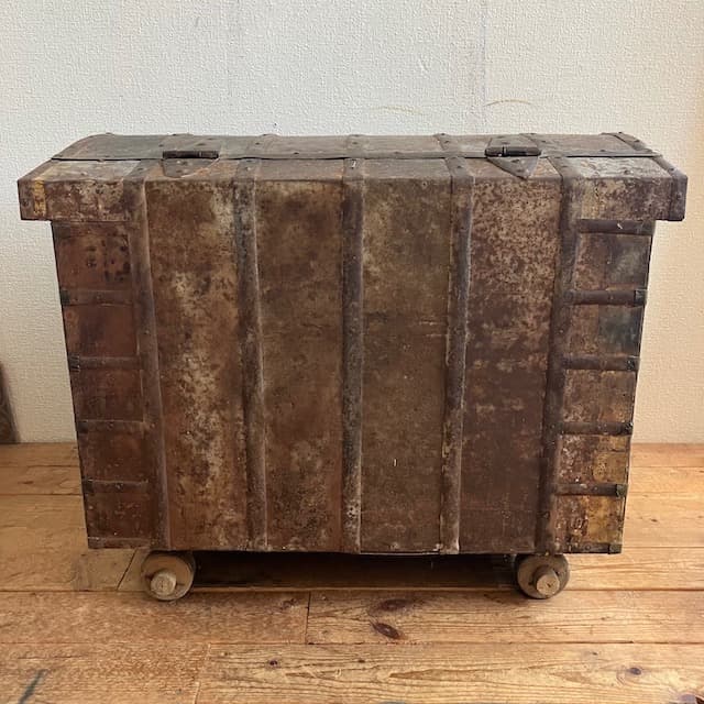 アンティーク インド 真鍮 トランク チェスト 骨董 古道具 トレジャー