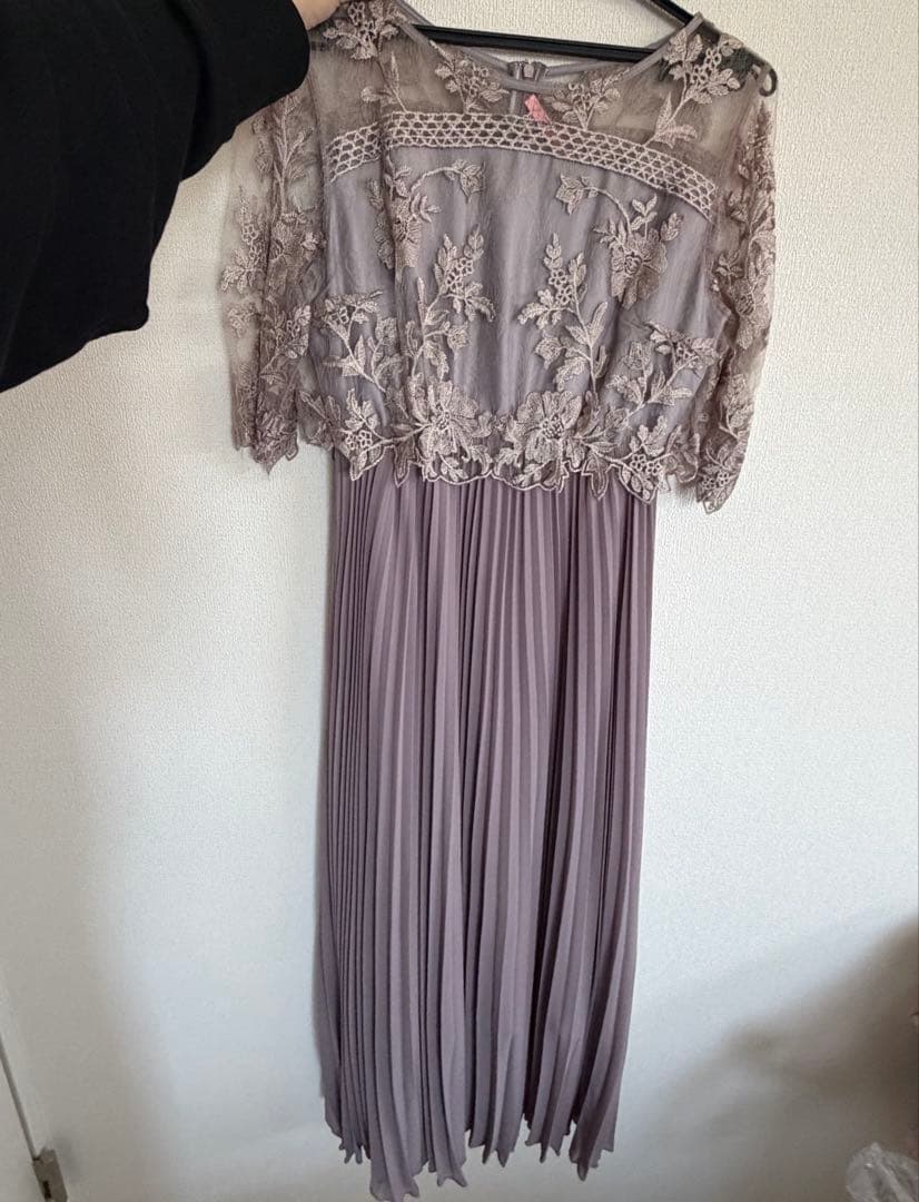 Dorry Doll レース 切り替えプリーツロングドレス