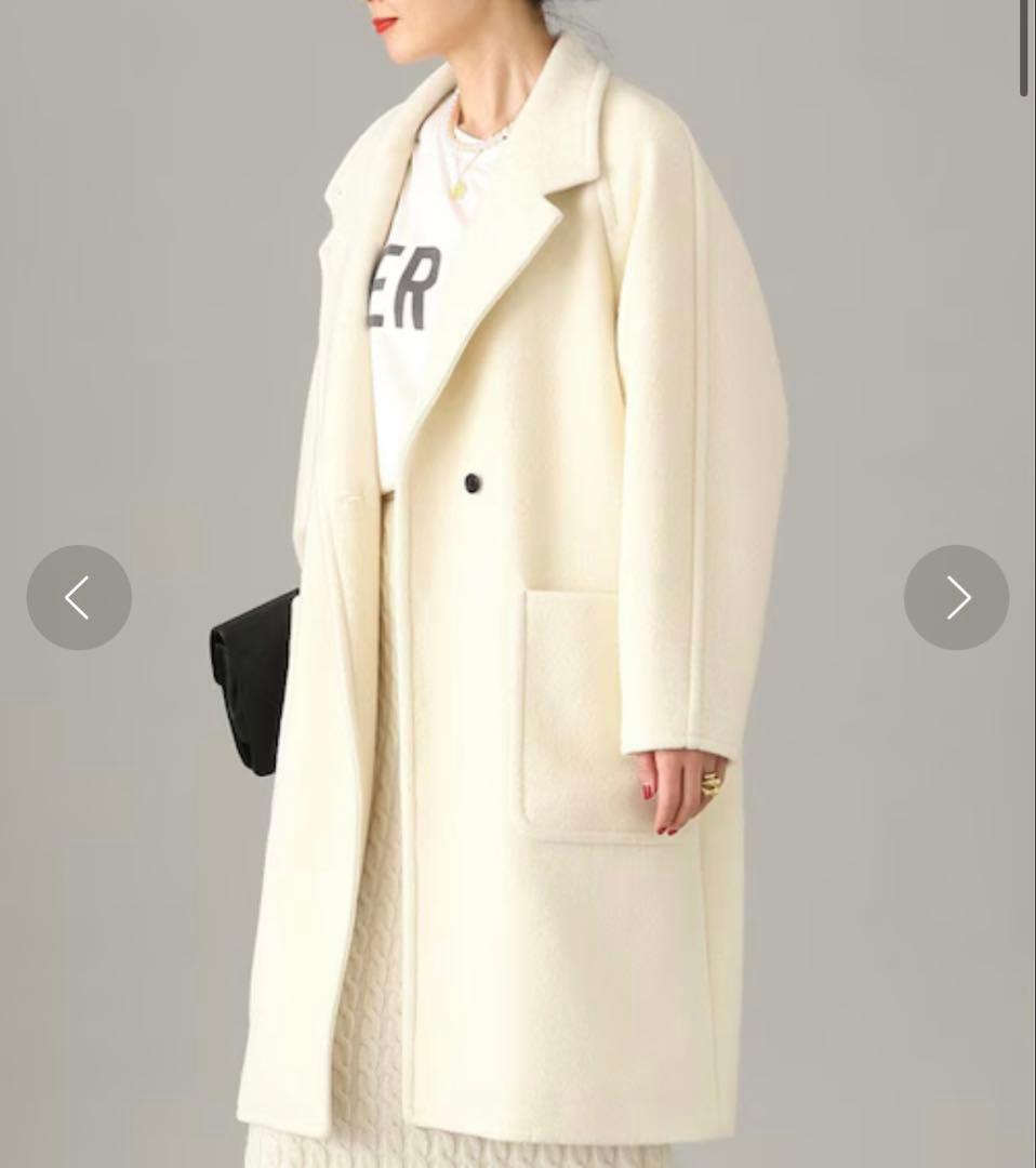 タグ付き未使用 VERMEIL par iena ウールパイルコート 白