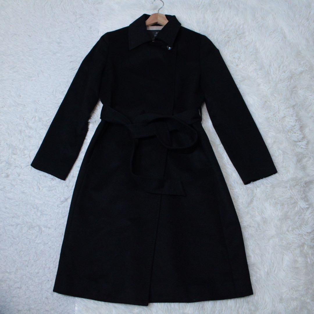 INED イネド カシミヤ100% 2WAY ラップコート 黒 9 冠婚葬祭