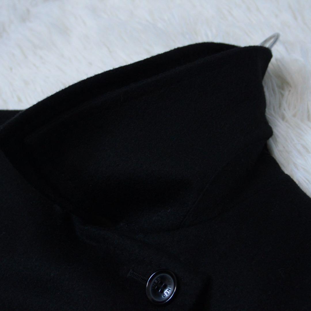 INED イネド カシミヤ100% 2WAY ラップコート 黒 9 冠婚葬祭