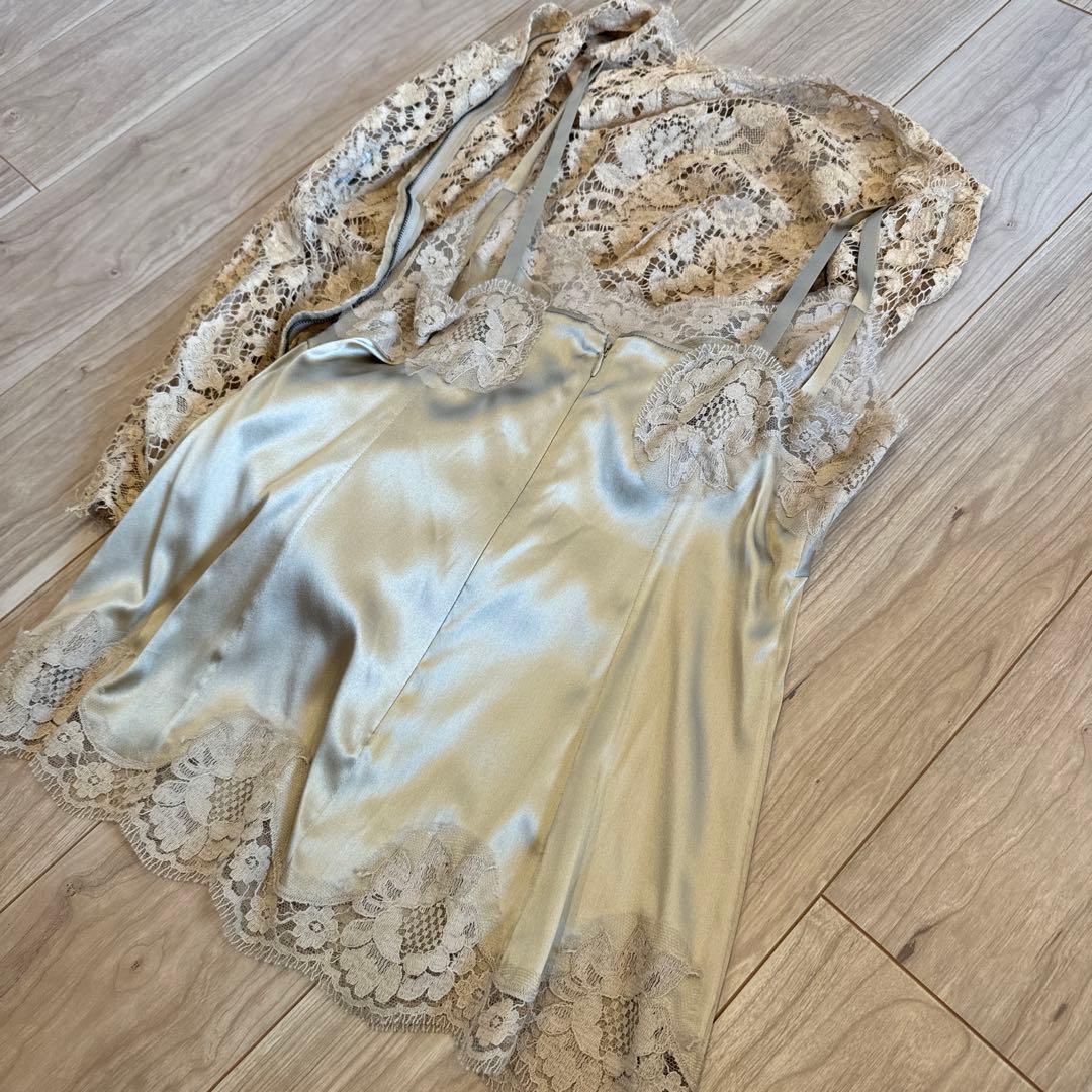 DOLCE & GABBANA ドルガバ 総レース ノースリーブ トップス L