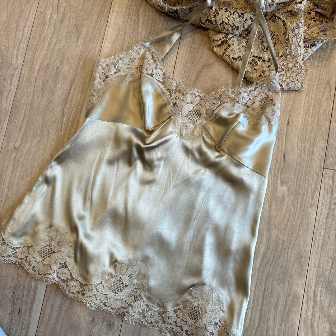 DOLCE & GABBANA ドルガバ 総レース ノースリーブ トップス L