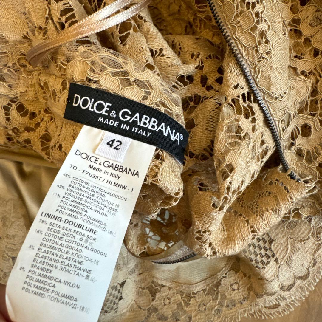 DOLCE & GABBANA ドルガバ 総レース ノースリーブ トップス L