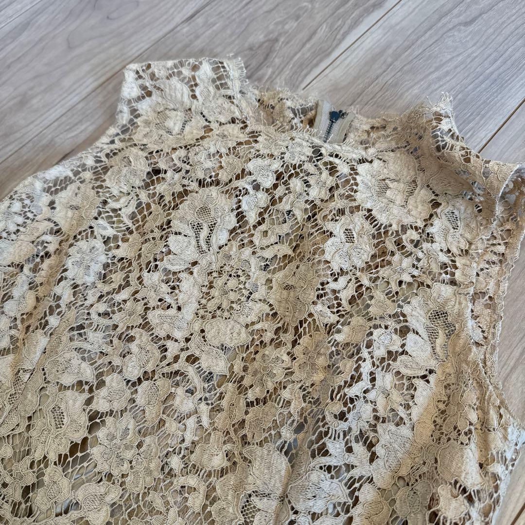 DOLCE & GABBANA ドルガバ 総レース ノースリーブ トップス L