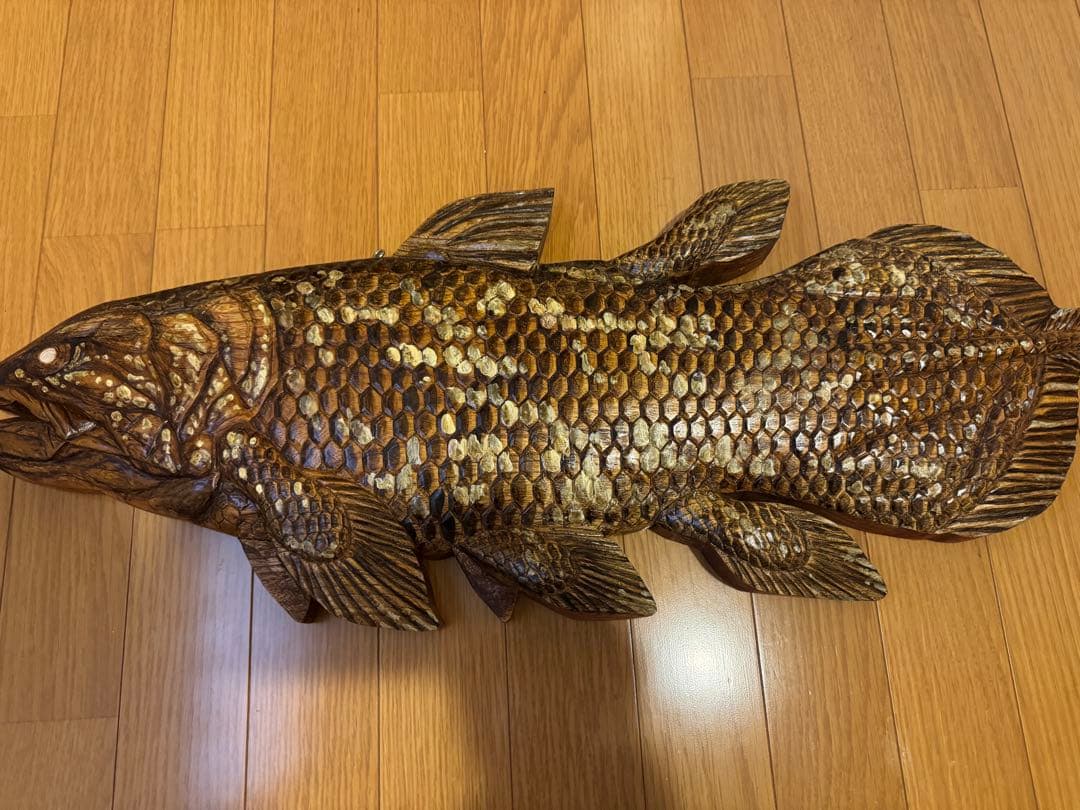 シーラカンスの木製彫刻 置物 約70cm