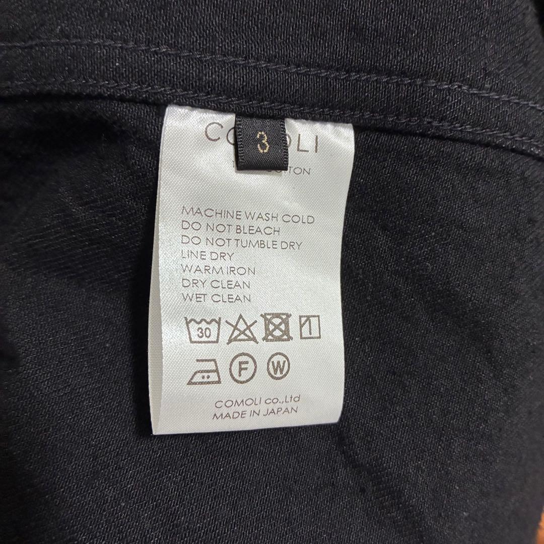 comoli デニムワークジャケット　ブラック　サイズ3
