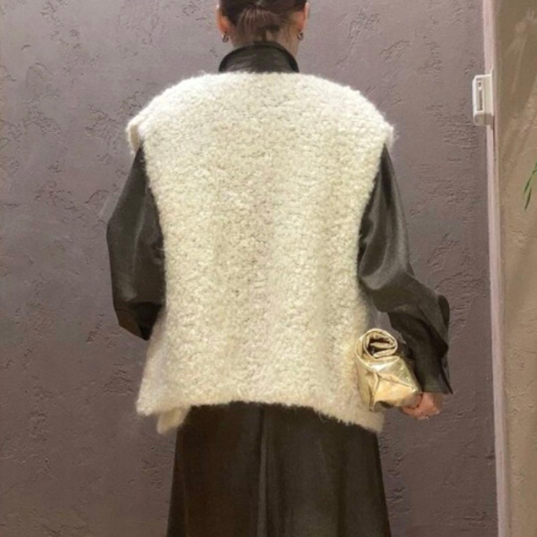 mqk　Chaosルーロウニットベストオフホワイト モヘア