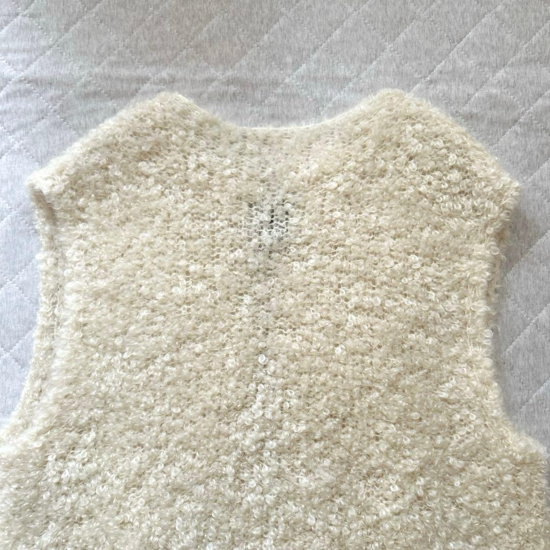 mqk　Chaosルーロウニットベストオフホワイト モヘア