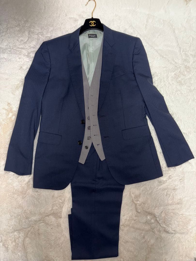 ✨極美品 ✨ポールスミス ネイビー ストライプ 3ピース スーツ ビジネス