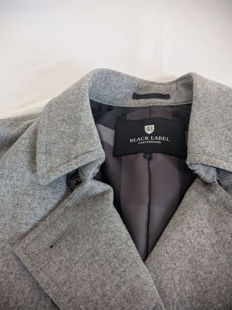 ウールピーコート グレー ダブルボタン ダウンピーコート ダウンコート