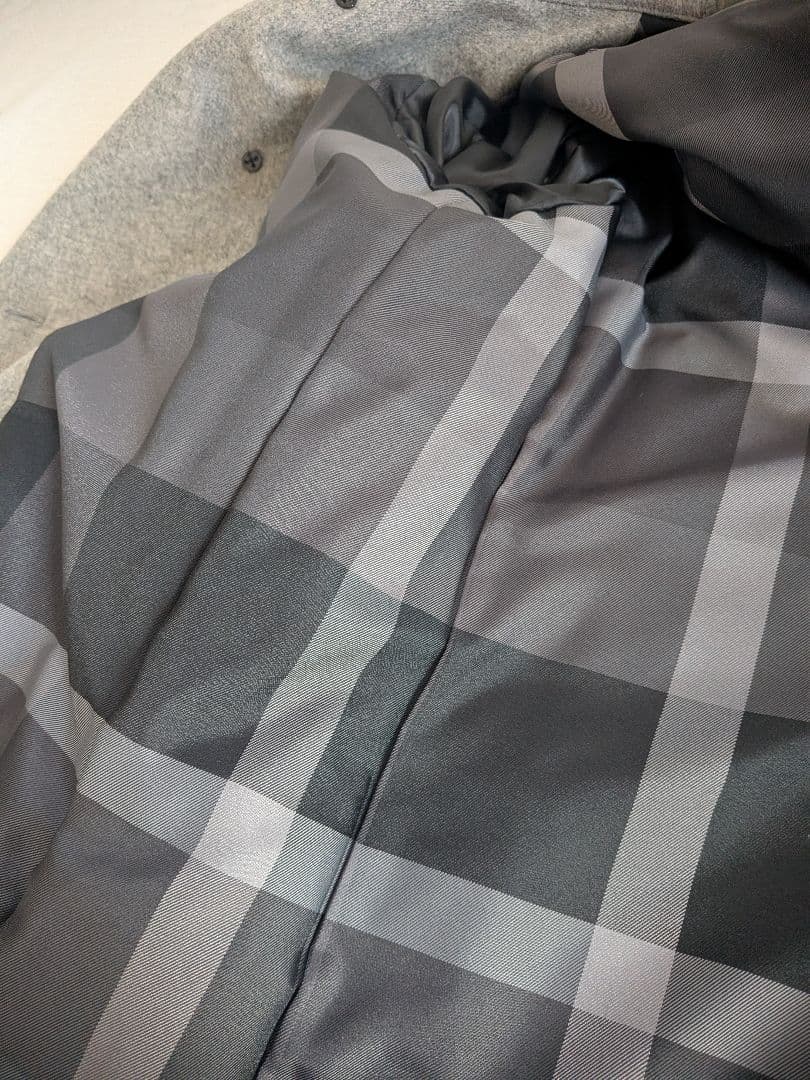 ウールピーコート グレー ダブルボタン ダウンピーコート ダウンコート