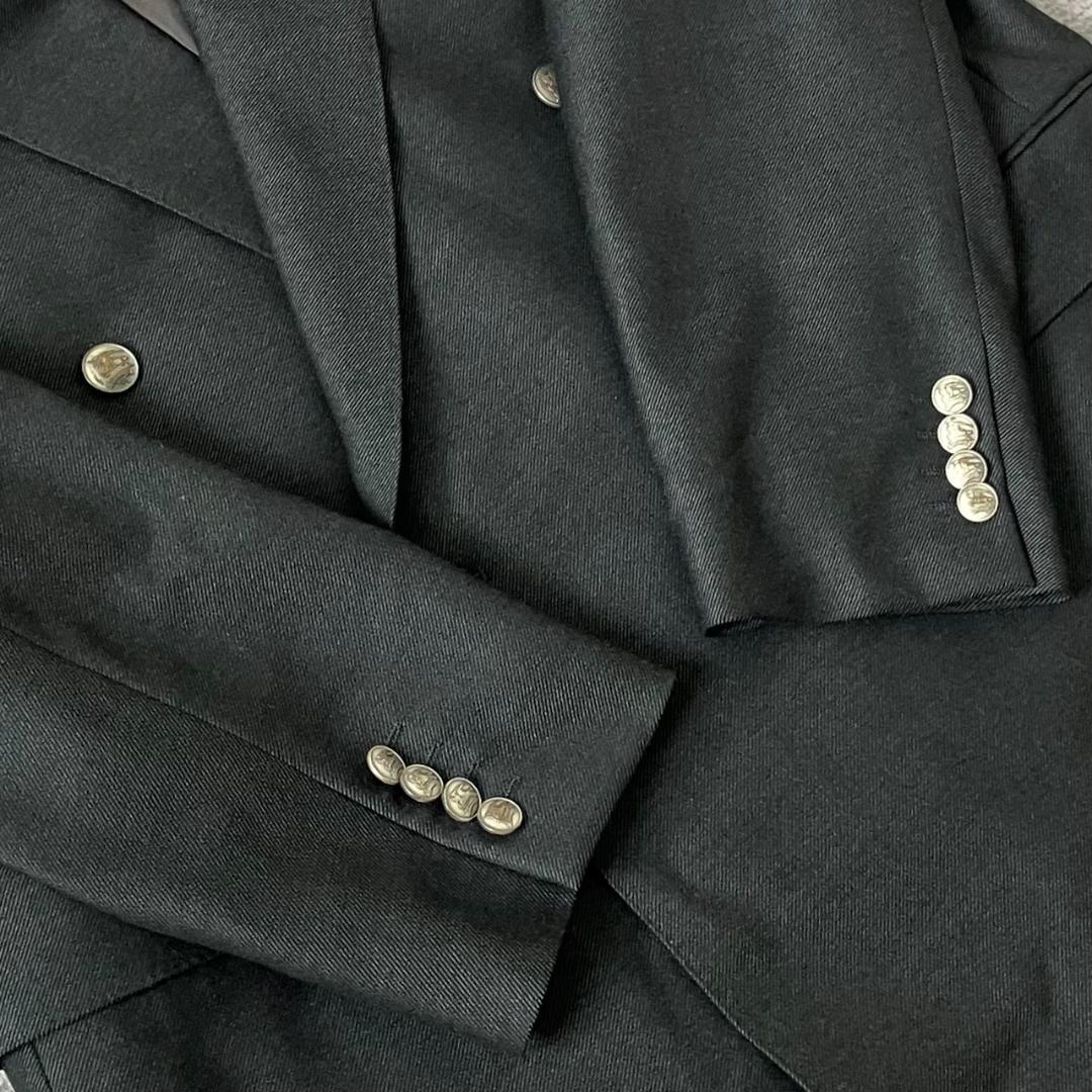 【超希少XL】バーバリーロンドン セットアップ スーツ ダブル 銀ボタン 180