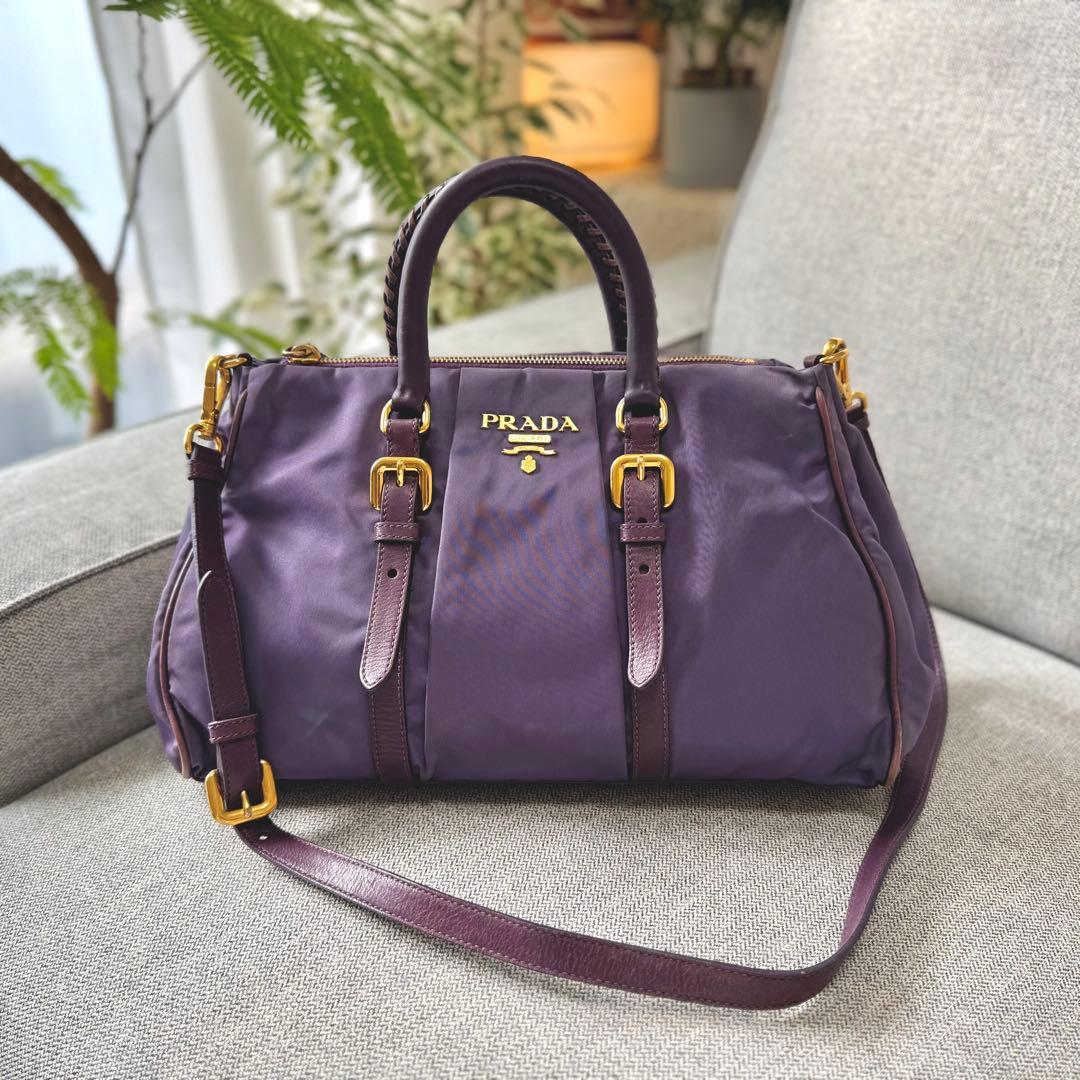 PRADA プラダ テスートナイロン レザー ハンドバッグ 2WAY ショルダー
