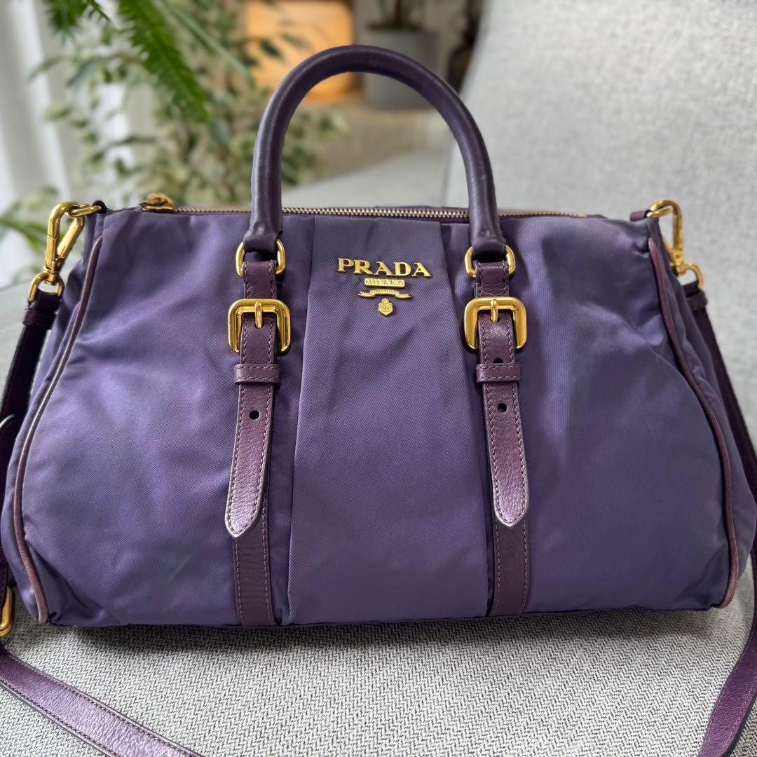 PRADA プラダ テスートナイロン レザー ハンドバッグ 2WAY ショルダー