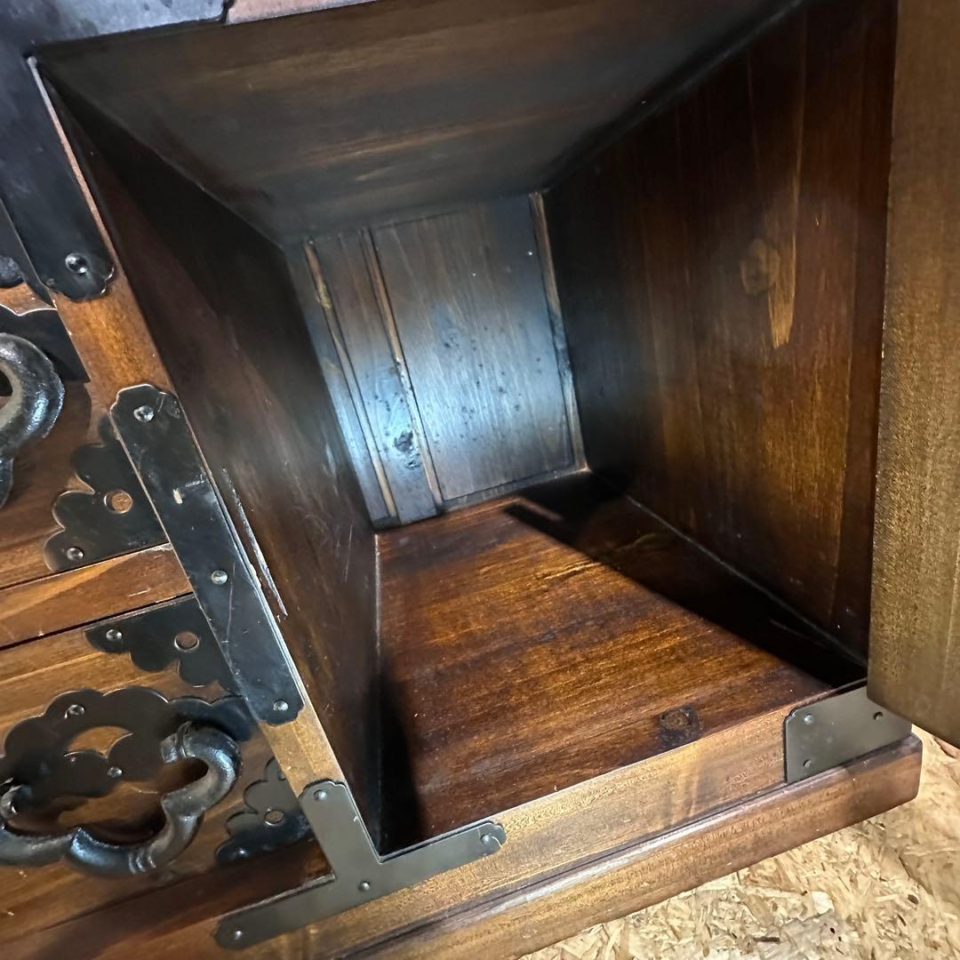 楡材　閂　アンティーク　小箪笥　和箪笥
