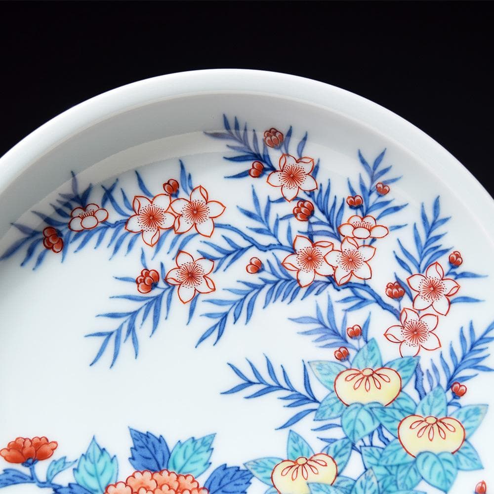 有田焼 色鍋島 人間国宝 十三代 今泉今右衛門 飾り皿 絵皿 骨董品 和食器