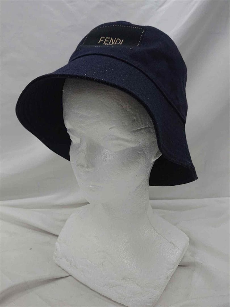♡フェンディ FENDI バケットハット コットン ネイビー系 メンズ