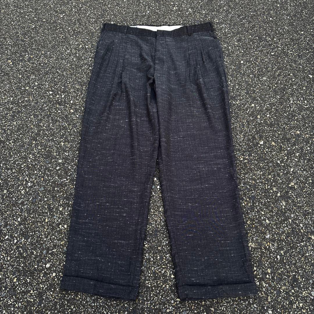 80s 90s ワイドスラックス 絣 ブラック シティーボーイ 希少