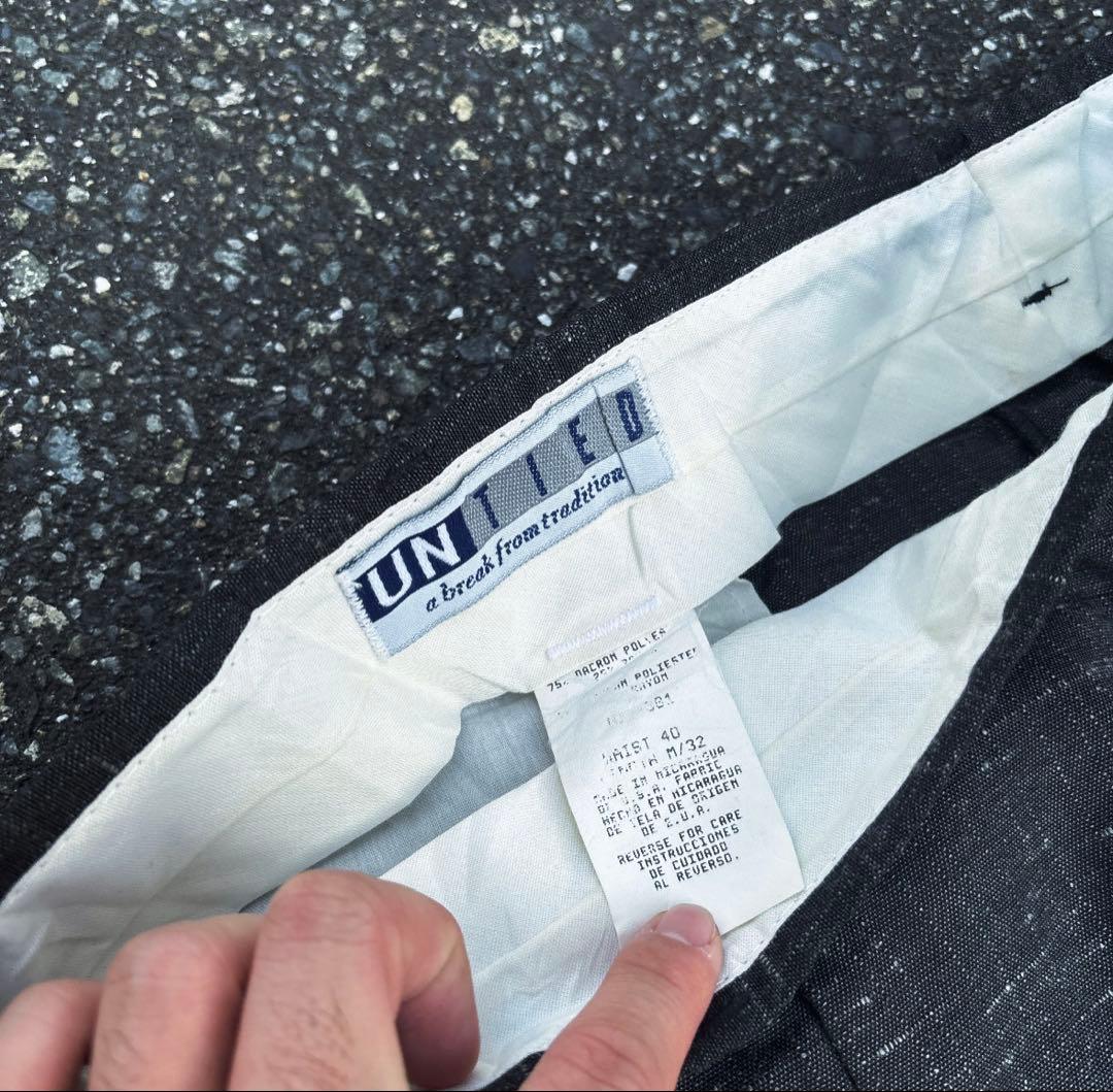 80s 90s ワイドスラックス 絣 ブラック シティーボーイ 希少