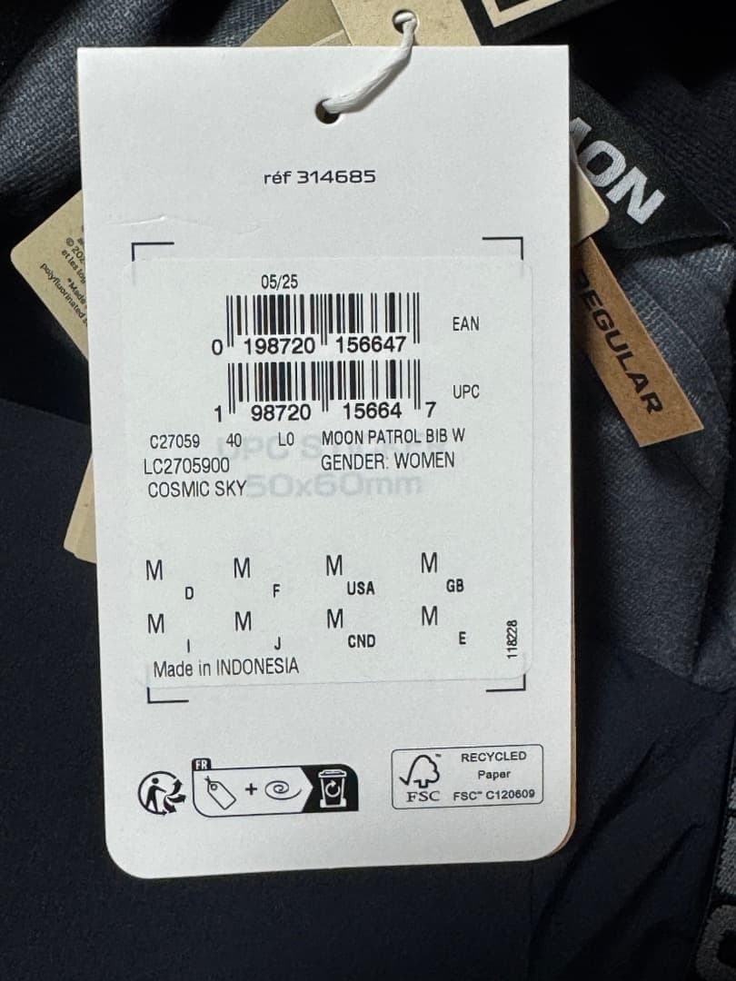 サロモン MOON PATROL GORE-TEX BIB パンツ サイズM