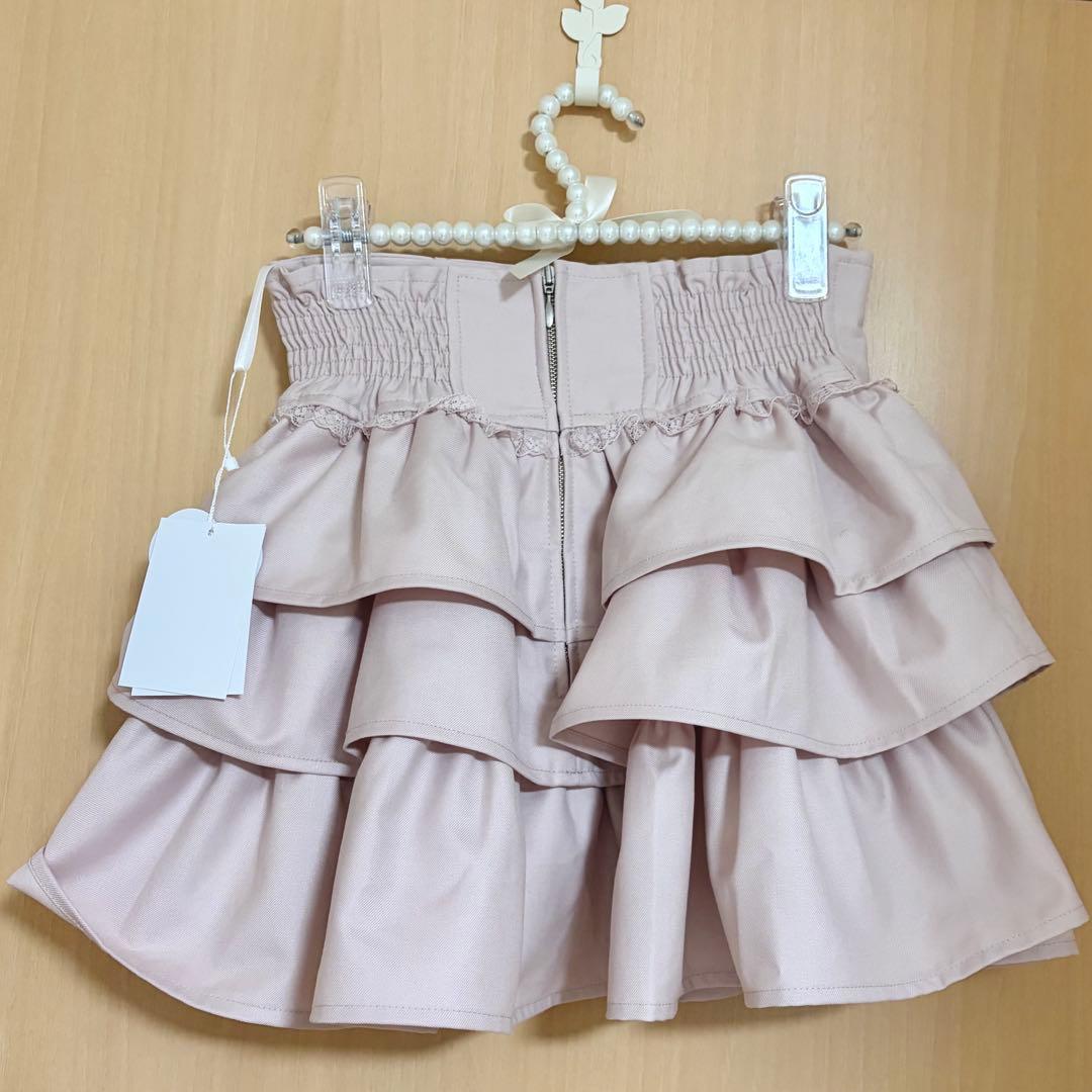 ハニーミュウ ティアードフリルスカート ピンク XS タグ付き