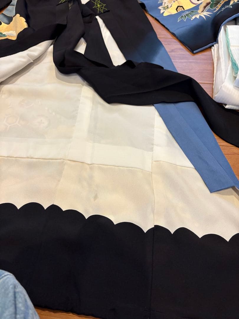 総絞り被布セット　七五三　3歳　男の子　一式　鷹　黒系　正絹