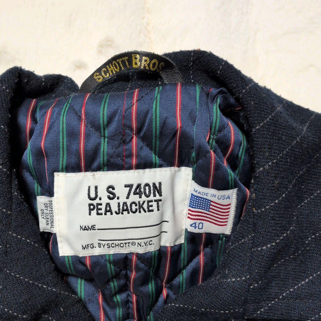 ショット × タケオキクチ ピーコート 740N マルチストライプ