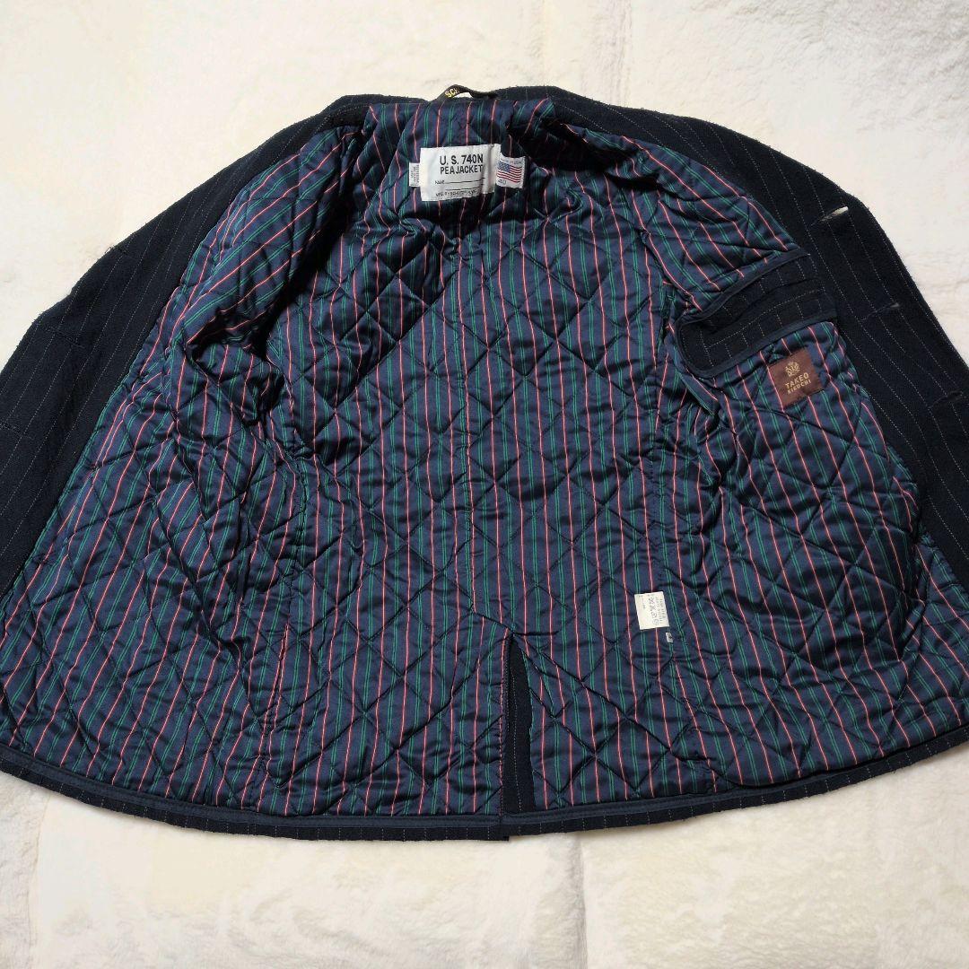 ショット × タケオキクチ ピーコート 740N マルチストライプ