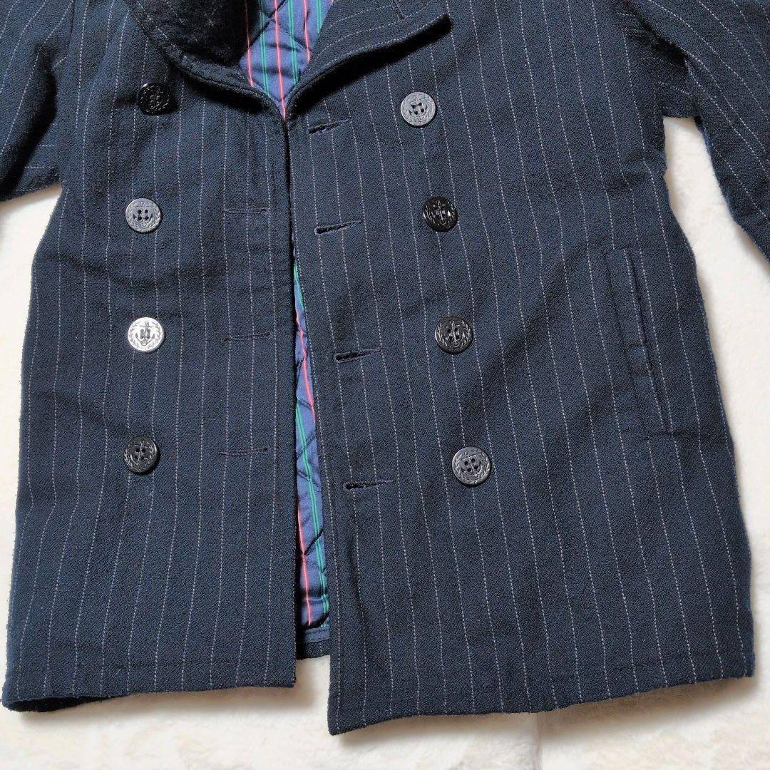 ショット × タケオキクチ ピーコート 740N マルチストライプ