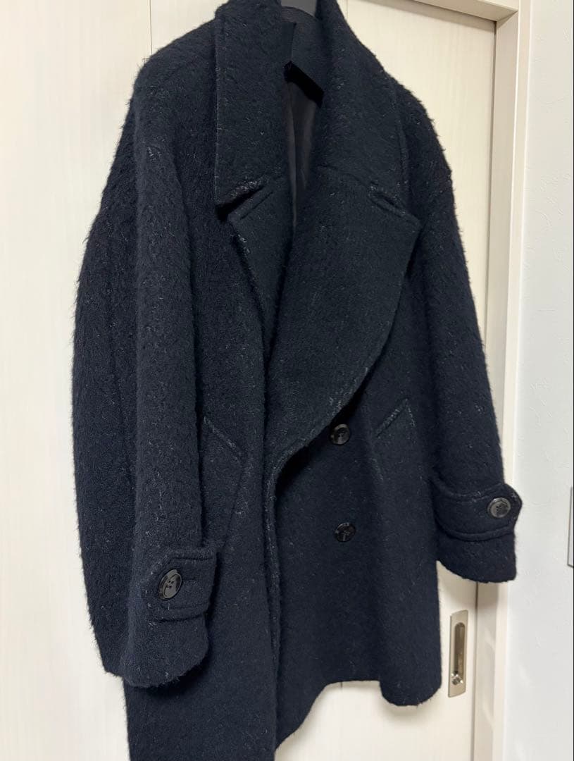 カズユキクマガイアタッチメントAp/W/HeシャギーオーバーPコート1ブラック