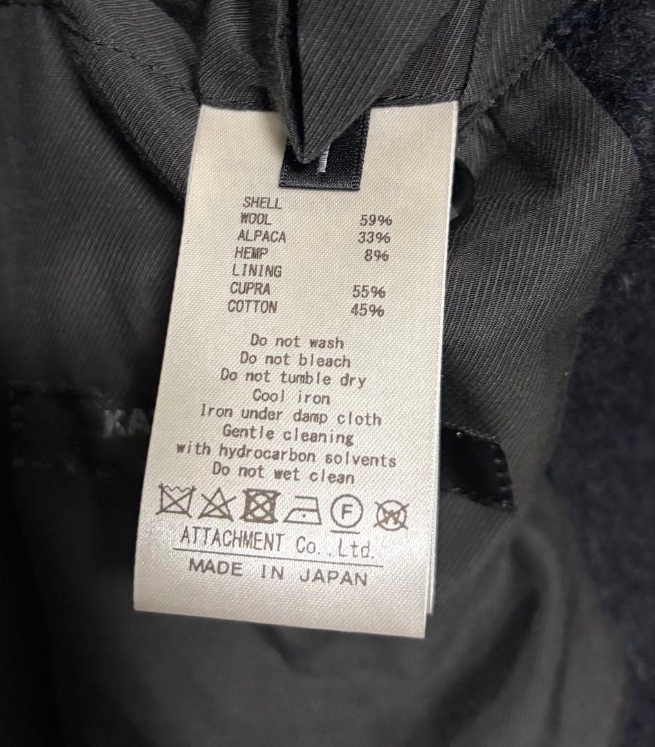 カズユキクマガイアタッチメントAp/W/HeシャギーオーバーPコート1ブラック