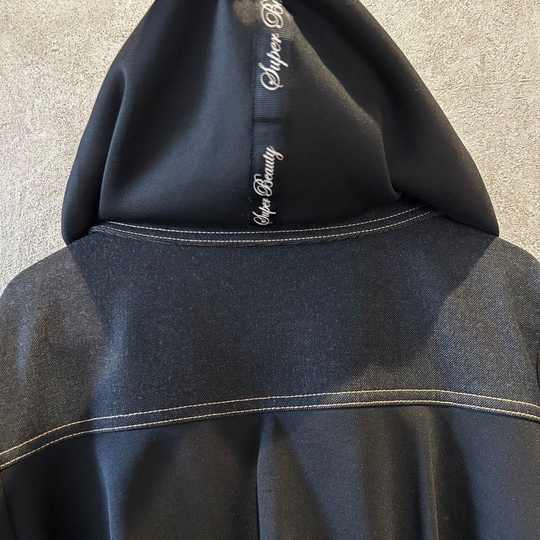 スーパービューティー Gジャン パーカー 黒 40 ビジュー