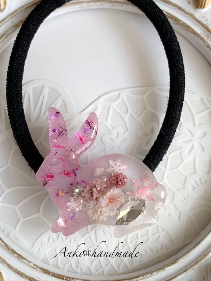 【ヘアゴム】レジン　サークル3.5㎝