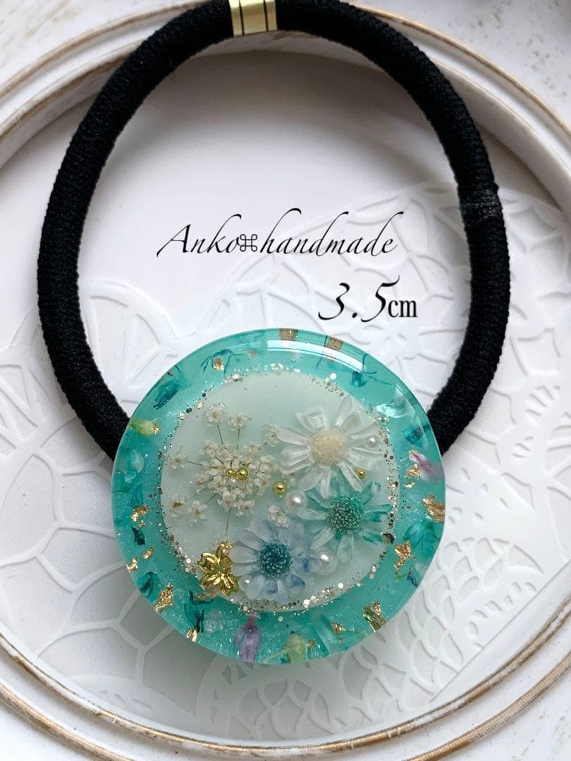 【ヘアゴム】レジン　サークル3.5㎝