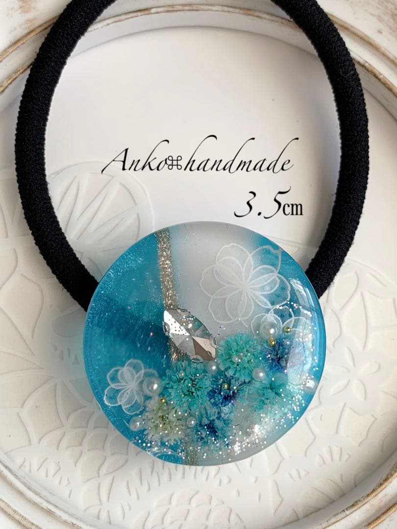 【ヘアゴム】レジン　サークル3.5㎝