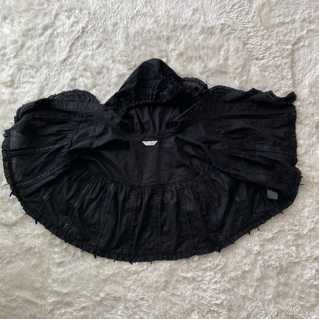 美品✨完売品　PINKHOUSE フリル使い　ローンケープ　ピコ　リボン　黒