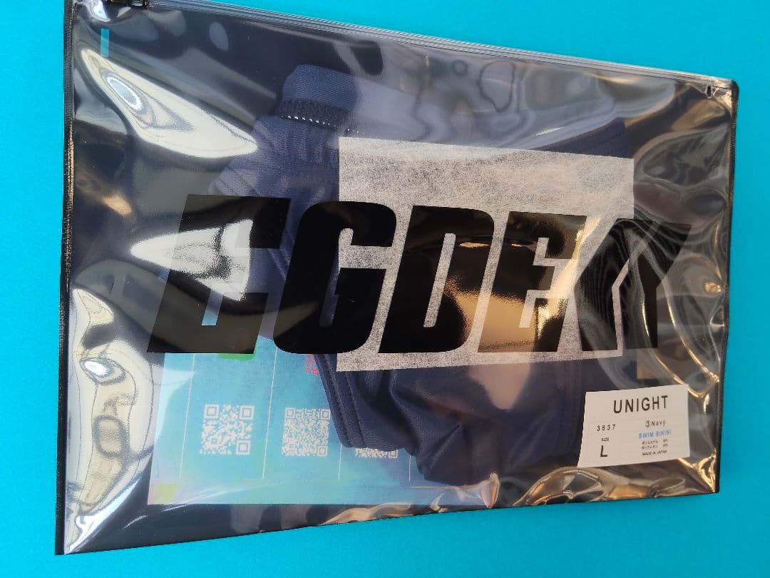 EGDE 競パン UNIGHT スイムウェア　ビキニローライズ ネイビーＬサイズ