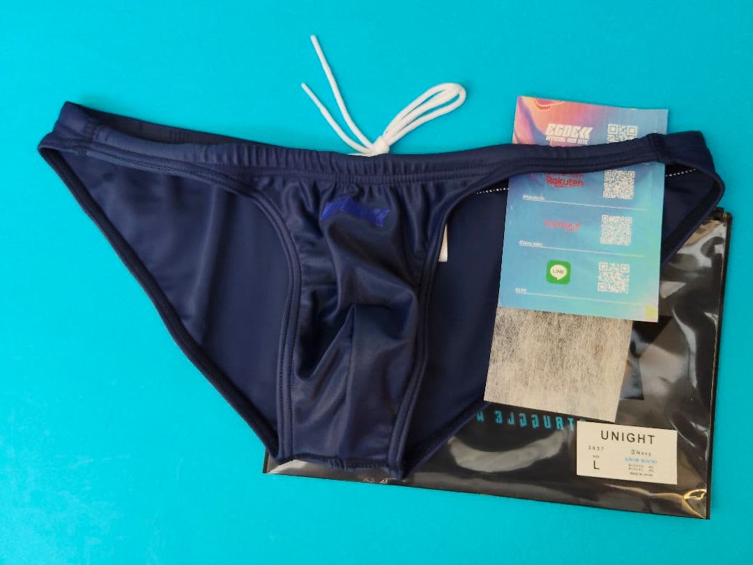 EGDE 競パン UNIGHT スイムウェア　ビキニローライズ ネイビーＬサイズ