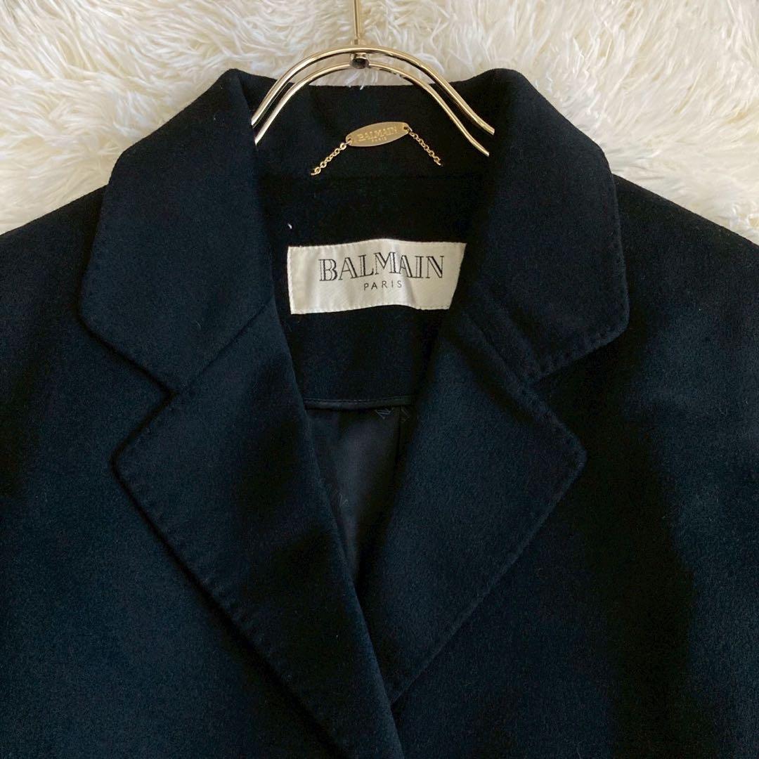 BALMAIN カシミアコート ブラック 13号 オフィス フォーマル キレイめ