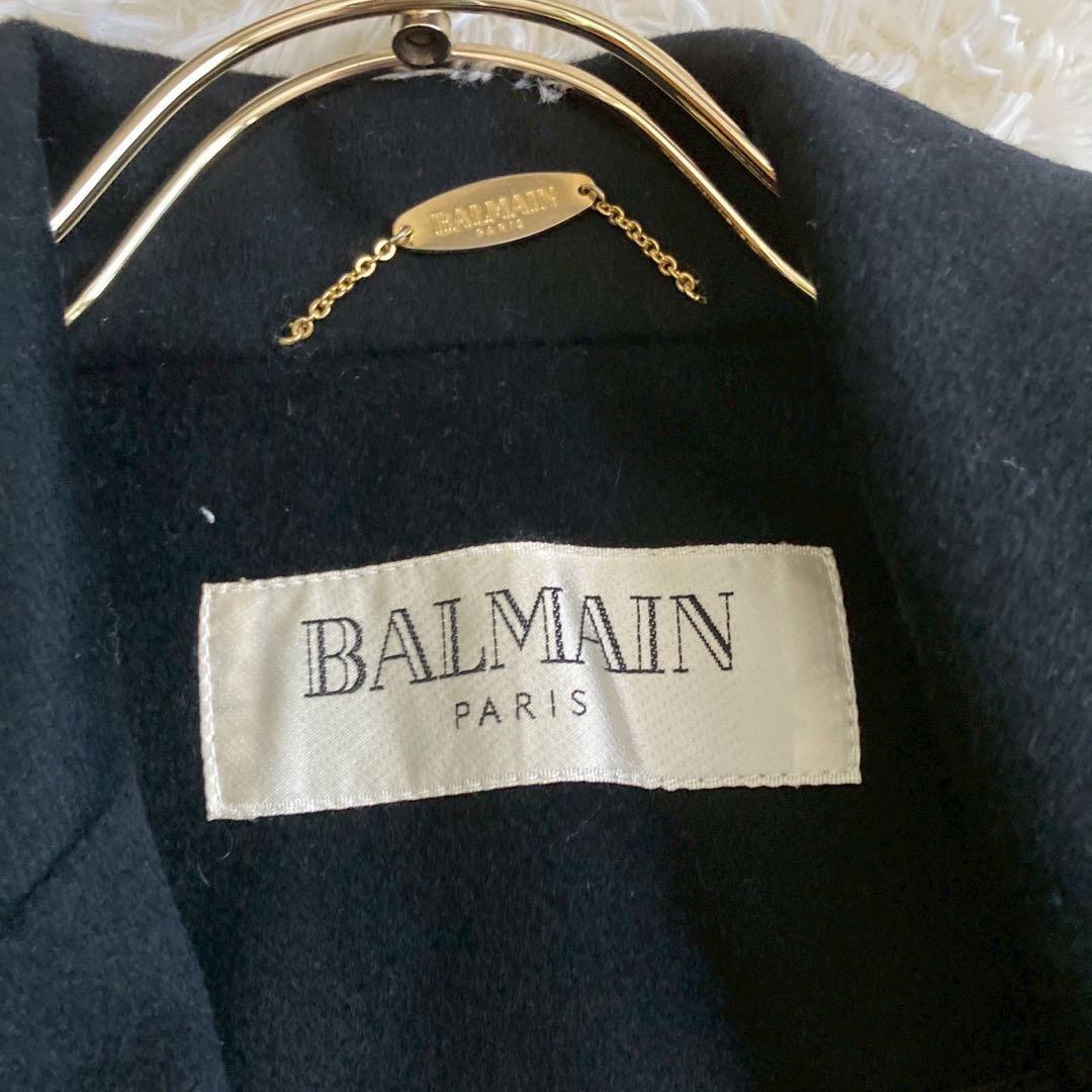 BALMAIN カシミアコート ブラック 13号 オフィス フォーマル キレイめ