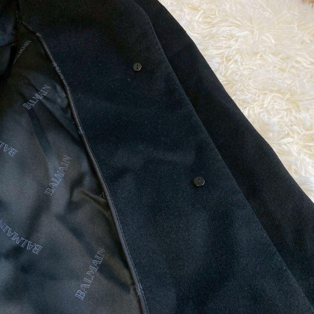 BALMAIN カシミアコート ブラック 13号 オフィス フォーマル キレイめ