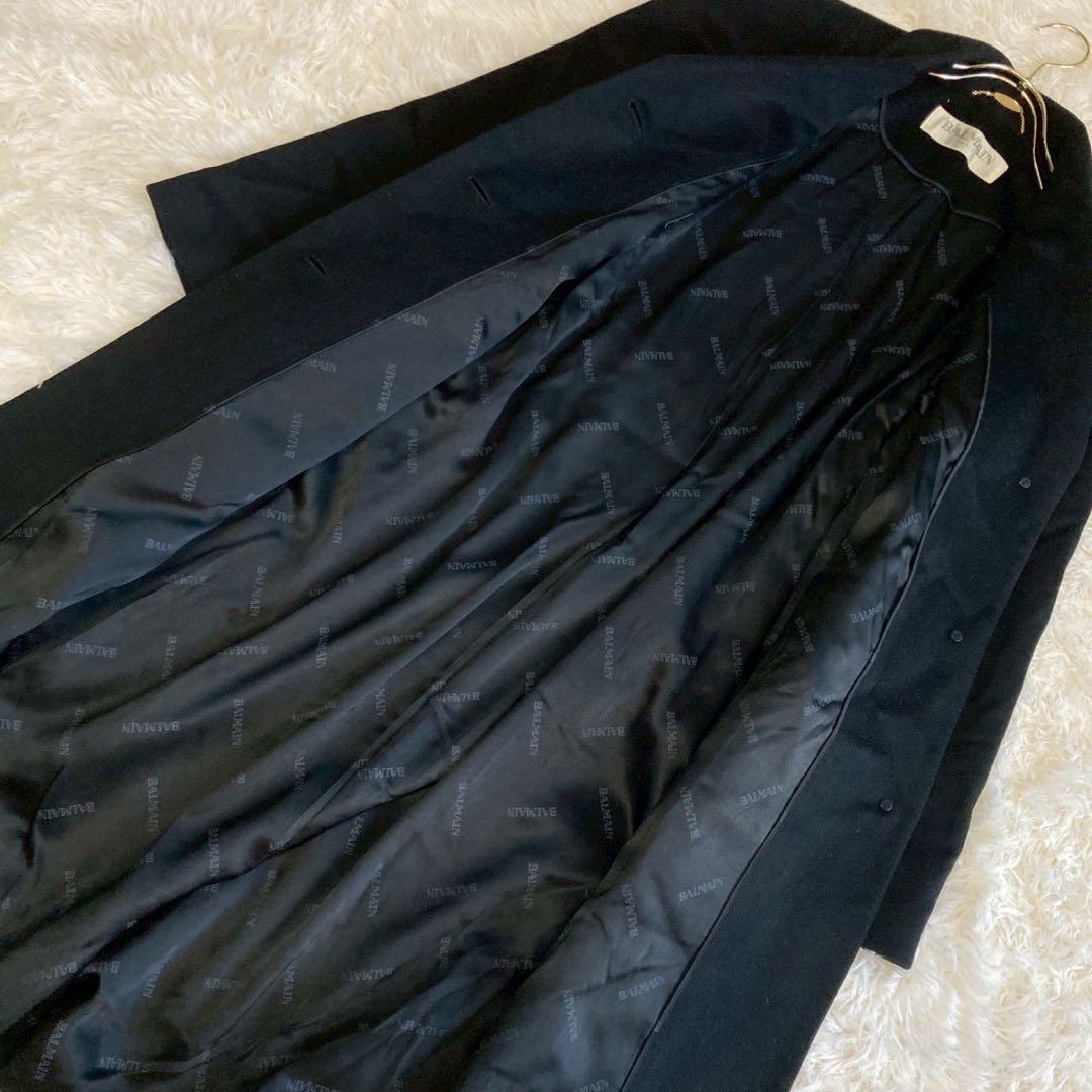 BALMAIN カシミアコート ブラック 13号 オフィス フォーマル キレイめ