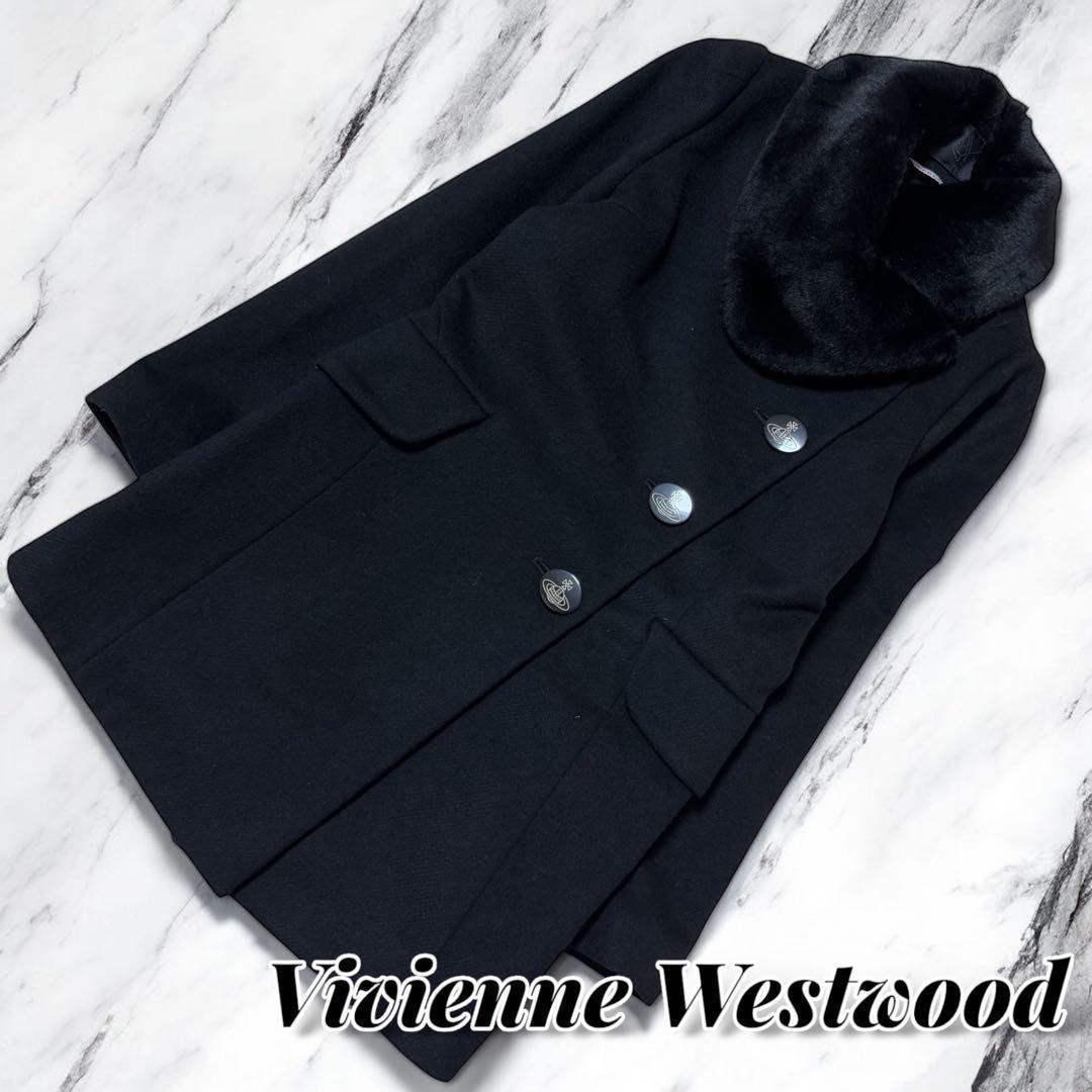 極美品✨Vivienne Westwood ファーミントカラー　変形ウールコート