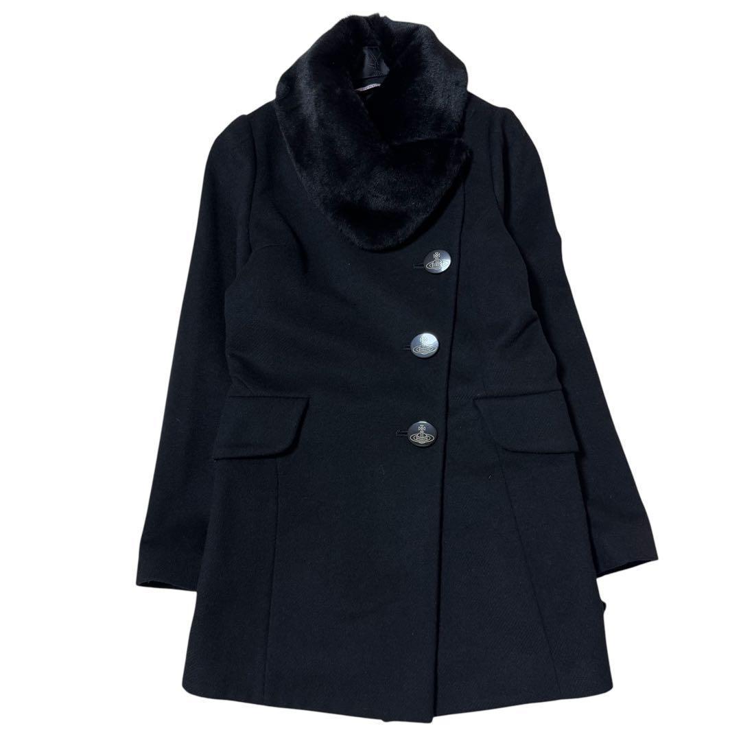 極美品✨Vivienne Westwood ファーミントカラー　変形ウールコート